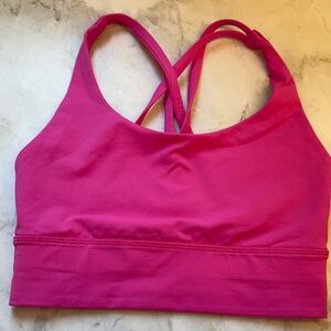 Lululemon energy longline Hot Pink Sports Bralette bra